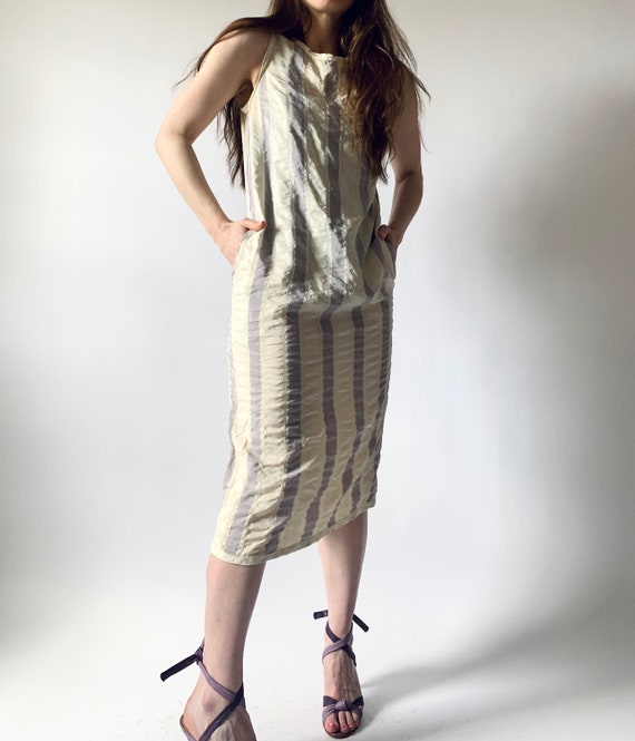 1990s dress vintage 90s striped sheath dress by G… - image 5