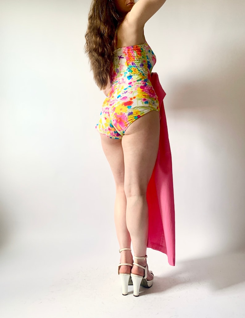 1960s swimsuit vintage 60s floral swimsuit by Sears image 3