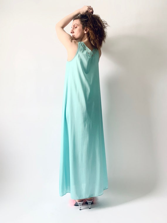 Vanity Fair nightgown vintage 1970s mint green la… - image 5