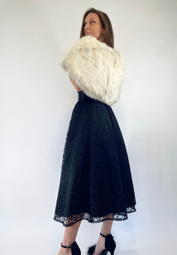 vintage rabbit fur shrug white fur shoulder shrug… - image 3