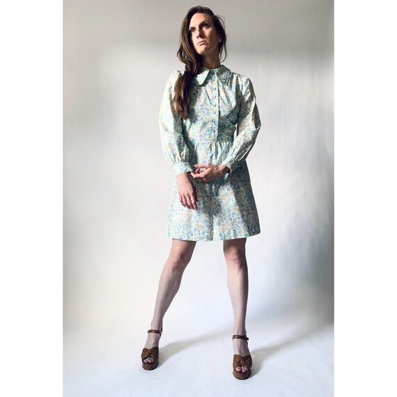 vintage 1960s dress 60s shirtwaist floral dress by