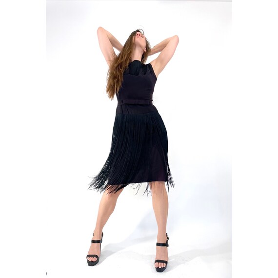 1960s Fringe Dress Vintage 60s Drop Waist Tassel Dress W28 Etsy