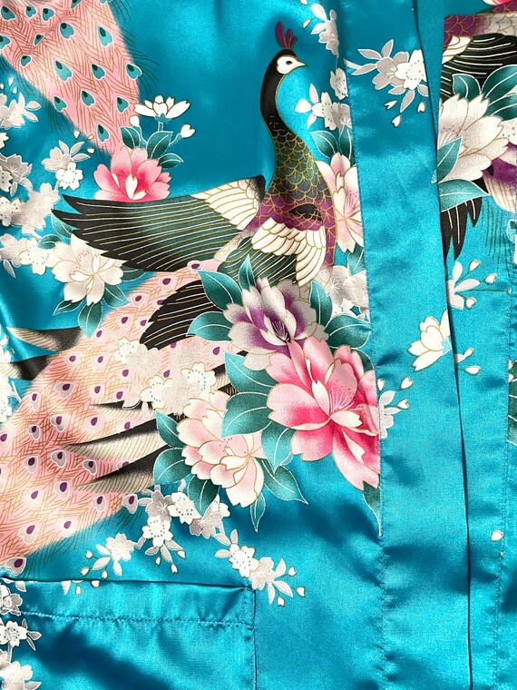 90s floral silky robe vintage lingerie - image 3