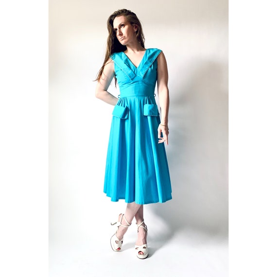 vintage 1950s dress 50s linen dress