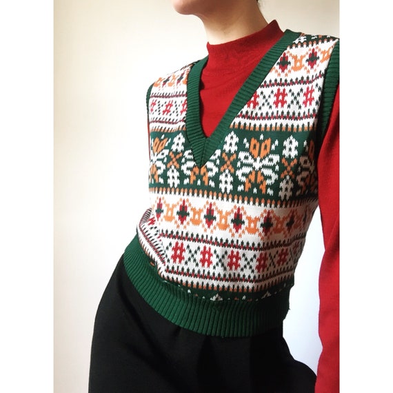 vintage 1970s vest 70s sweater vest