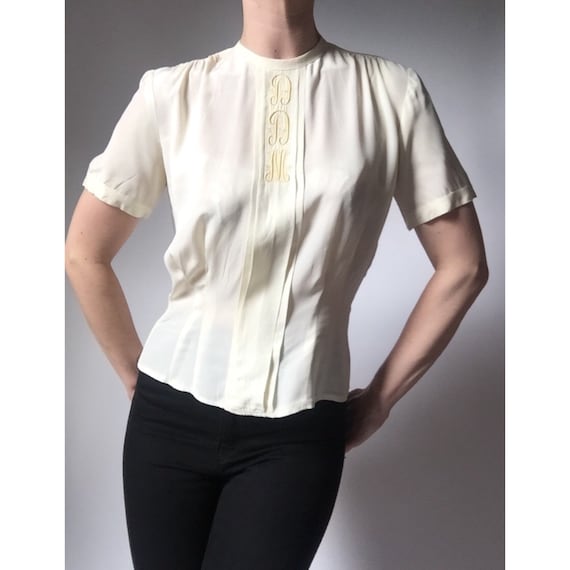 1940s blouse 40s cold rayon top