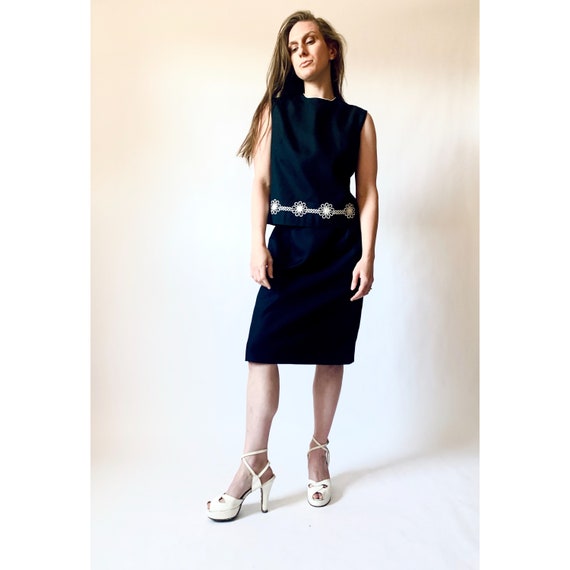 vintage 60s skirt set 1960s pique matching top and