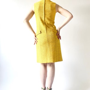 1960s dress vintage 60s yellow princess line sheath dress by Jonathan Logan image 2