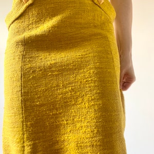 1960s dress vintage 60s yellow princess line sheath dress by Jonathan Logan image 3