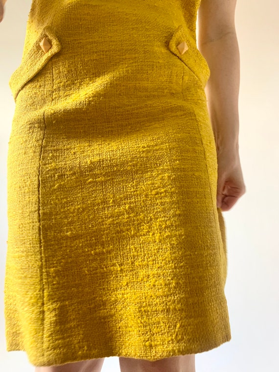 1960s dress vintage 60s yellow princess line shea… - image 3