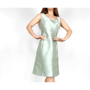 1960s silk dress vintage 60s aline dress by Bob Bugnand image 1
