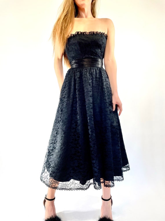 vintage gunne sax dress 1970s lace formal evening… - image 3