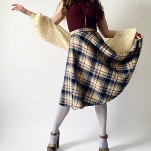 vintage plaid skirt 70s wool skirt w 26 small image 5