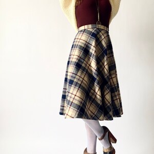 vintage plaid skirt 70s wool skirt w 26 small image 3