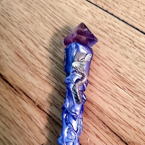 Purple Fluorite Wand, Magic Crystal Magic Wand, Spell Wand, Wizard Wand