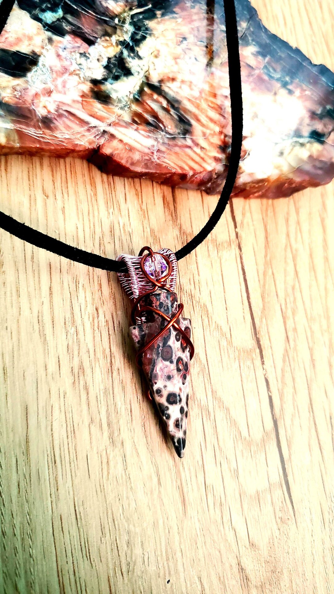 Wire Wrap Arrowhead Points Native Stone Triangle Pendants Etsy