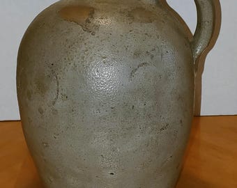 Salt Glaze Primitive Americana Stoneware Whiskey Jug Pottery