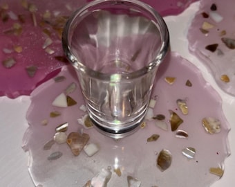 Posavasos de concha rosa