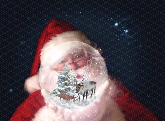 Christmas Santa & Snow Globe Digital Backdrop/background - Etsy
