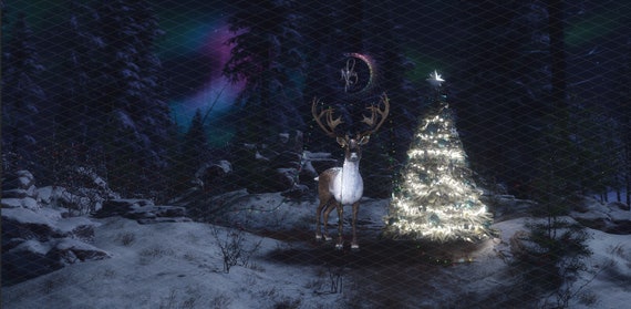 Enchanting Magical Christmas Tree in the Forest With Reindeer - Etsy