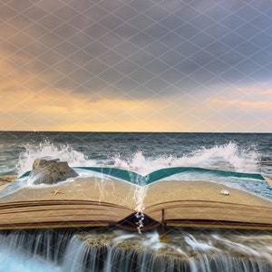 Book pirate/Moana/Mermaid nautical inspired seascape Digital backdrop, digital background, Photoshop composite