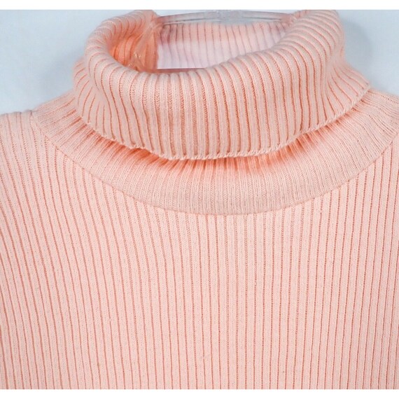 Stefano Light Pink Ribbed Knit Turtleneck Sweater… - image 3