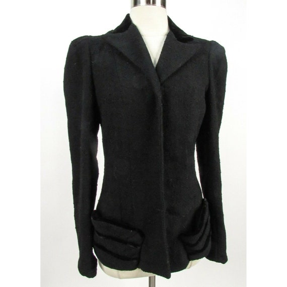 Vintage 40s Victorian Pinup Wool Blazer M Open Fr… - image 2