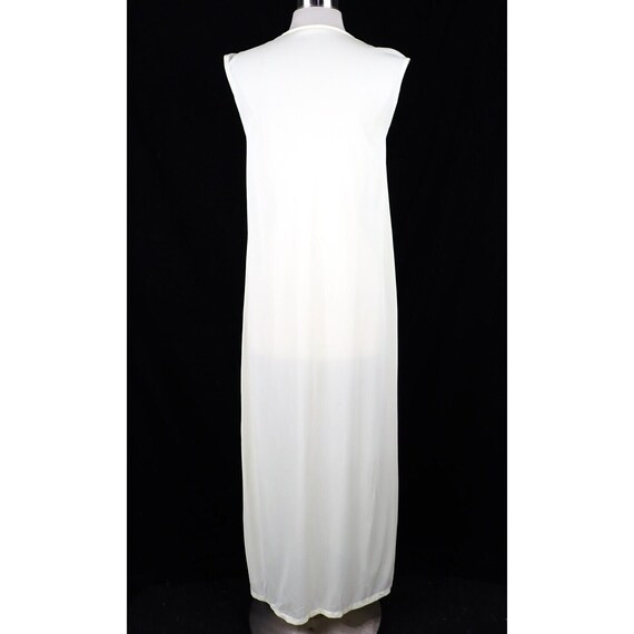 Vintage Pastel Yellow Nylon Long Nightgown Size S… - image 5