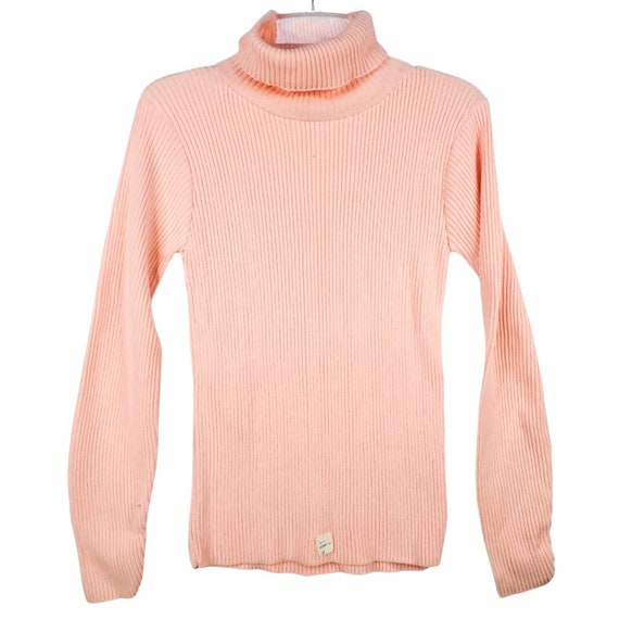 Stefano Light Pink Ribbed Knit Turtleneck Sweater… - image 1