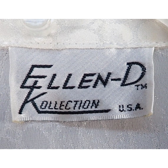 Vintage 80s Ellen D Kollection White Notch Collar… - image 3