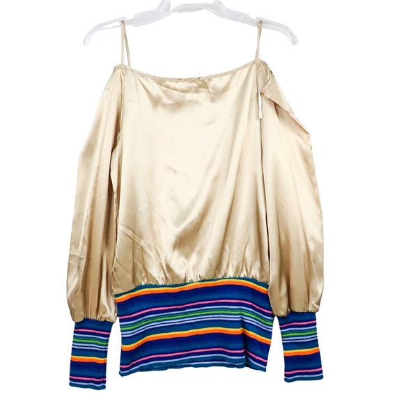 Xhilaration Gold & Rainbow Banded Waist Off-Shoul… - image 2