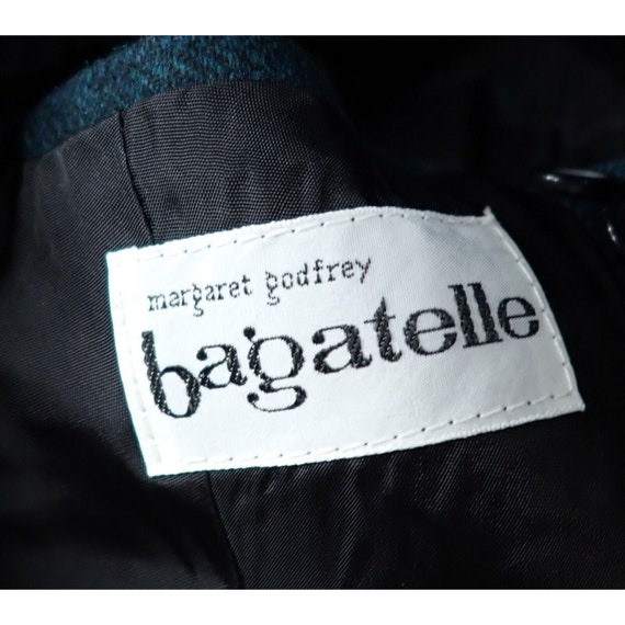 Vintage 80s Bagatelle Dark Teal Wool Herringbone … - image 4
