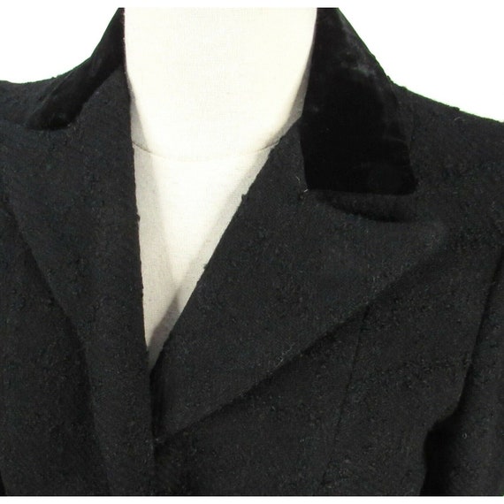 Vintage 40s Victorian Pinup Wool Blazer M Open Fr… - image 3