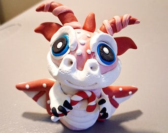 Handmade Polymer Clay Dragon Sculpture, Signed Fantasy Art