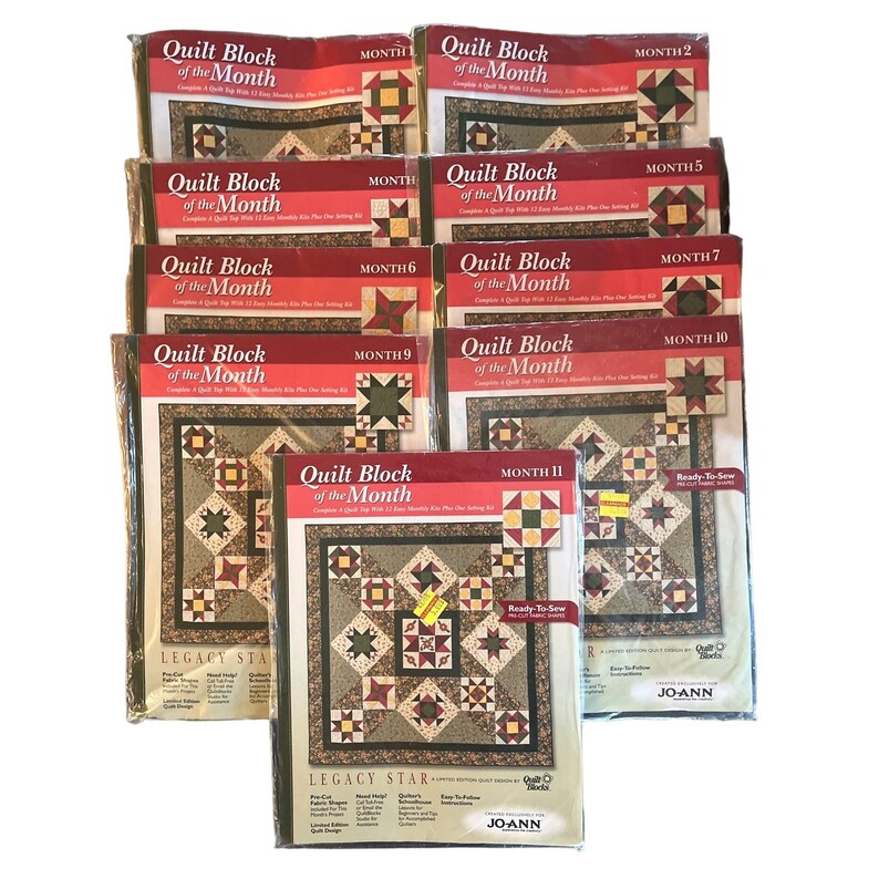 Joann Quilt Block of the Month Legacy Star Missing 3812 Lot of 9 Etsy