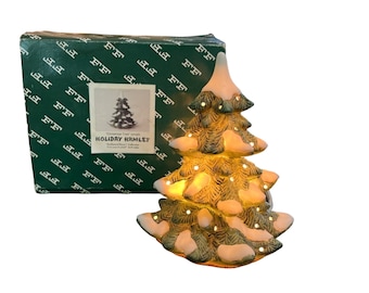 Vtg Fitz and Floyd Ceramic Christmas Tree Enchanted Forest Holiday Hamlet