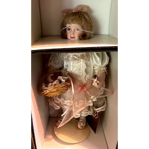 Vtg Franklin Heirloom Doll Gibson Girl Flower Girl Porcelain Wedding