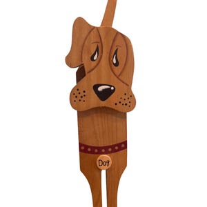 Vintage Handcrafted Wooden Dog Doorstop Hand Painted