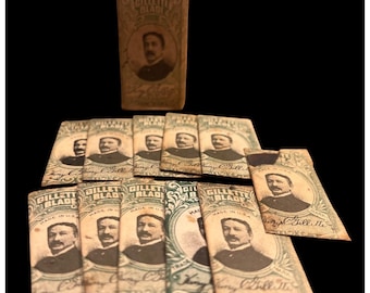 Vtg King C Gillette Razor Blades Antique Shaving Advertising