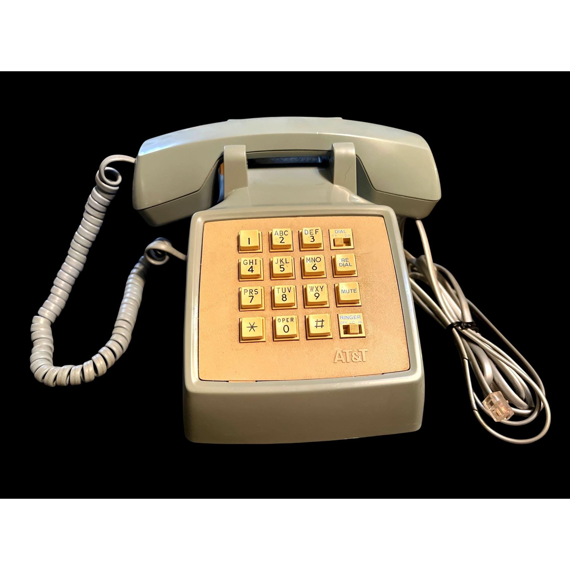 Vintage AT&T Traditional 100 Blue Push Button Phone Corded 