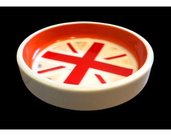 Plato decorativo de cerámica vintage con la bandera británica (Union Jack) de 10 cm (4 pulgadas)