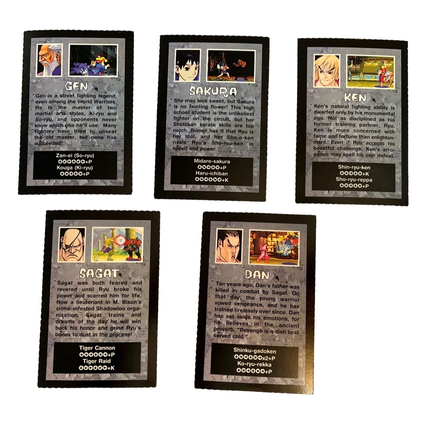 Vtg 1993 Nintendo Power Trading Cards Street Fighter Alpha 2