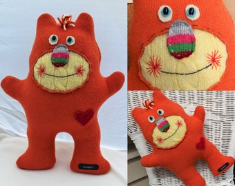 Wilburry - wool handmaid stuffed toy from recycled sweater