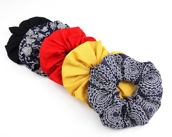 Cotton hair scrunchies big customizable color scrunchies handmade