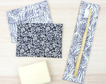 Waterproof soap case for travel solid cosmetic pouch toothbrush straws cotton swabs handmade