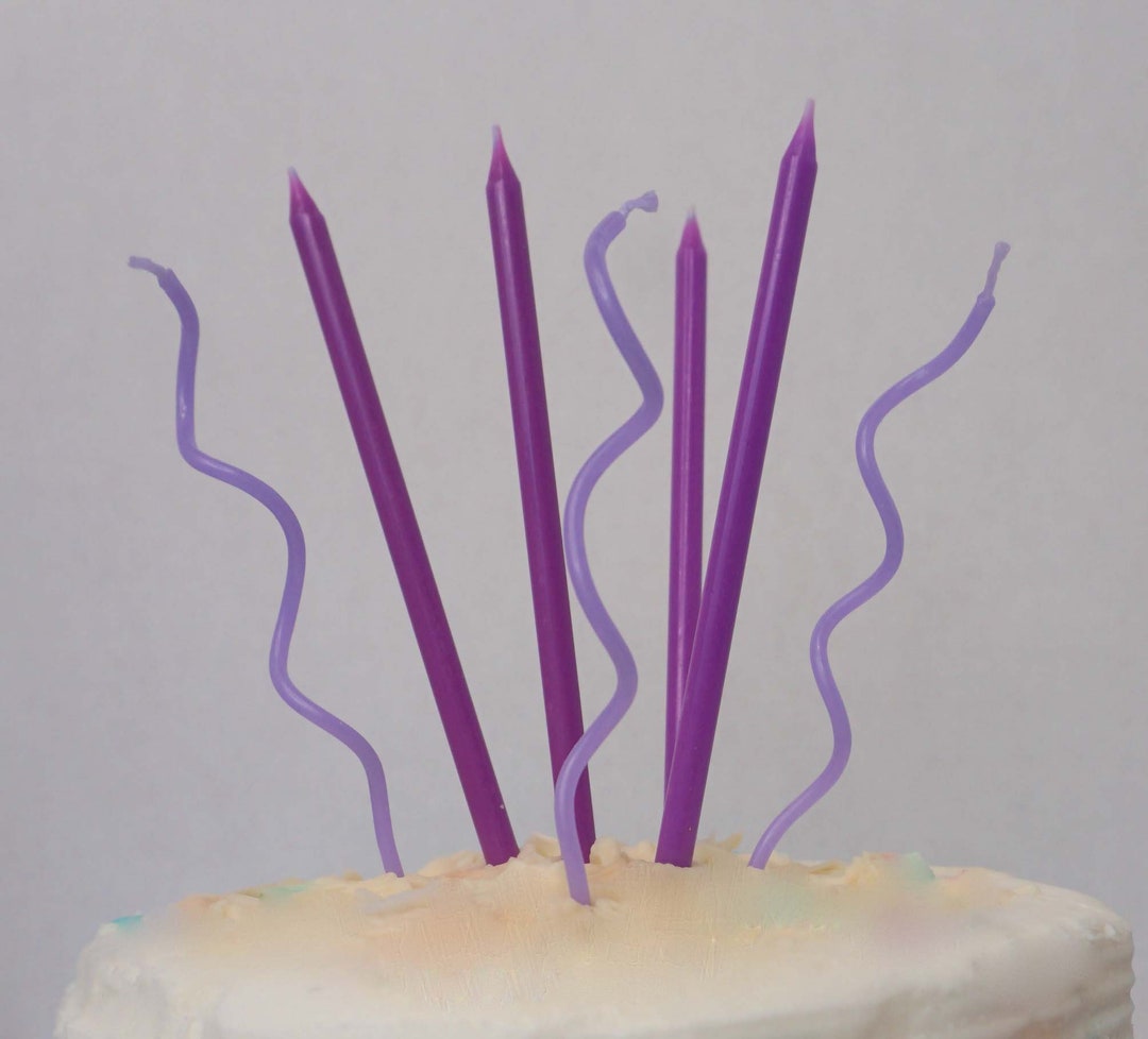 Purple Birthday Candles Cake Candle Birthday Cake Birthday Etsy