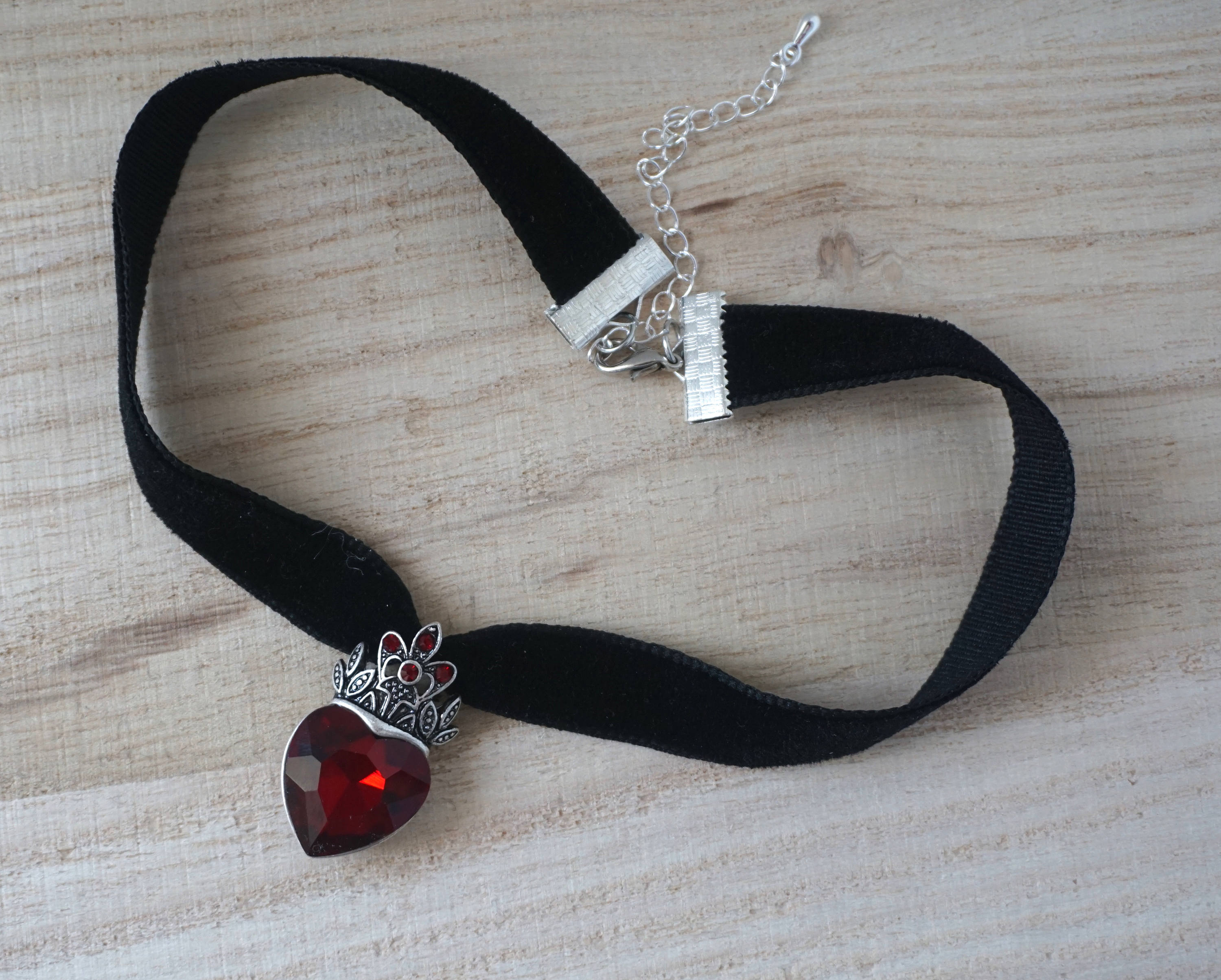 Heart choker necklace black velvet choker velvet choker with | Etsy