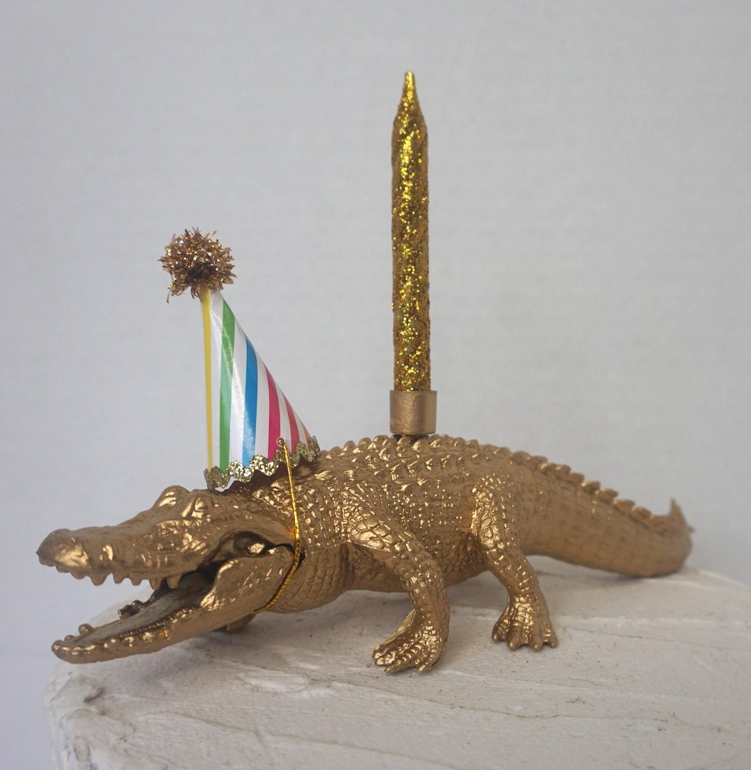 Python And Gator Cake Topper Gator Cake Topper, Alligator Candle, Cake Decoration, Birthday Cake ...