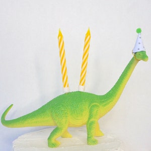 Dinosaur cake topper, dinosaur candle, cake decoration, green dinosaur, birthday cake topper, first birthday, dinosaur party, brontosaurus