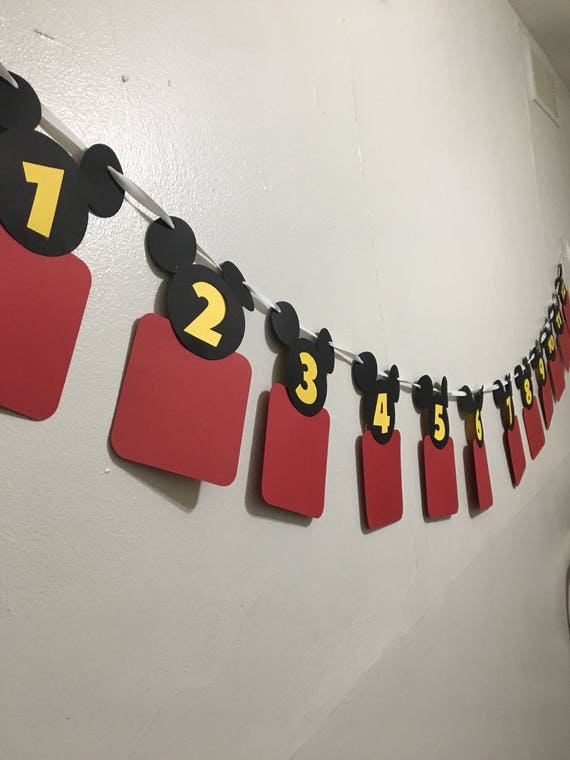 Mickey Mouse Photo Banner First Birthday Decoration Disney Etsy